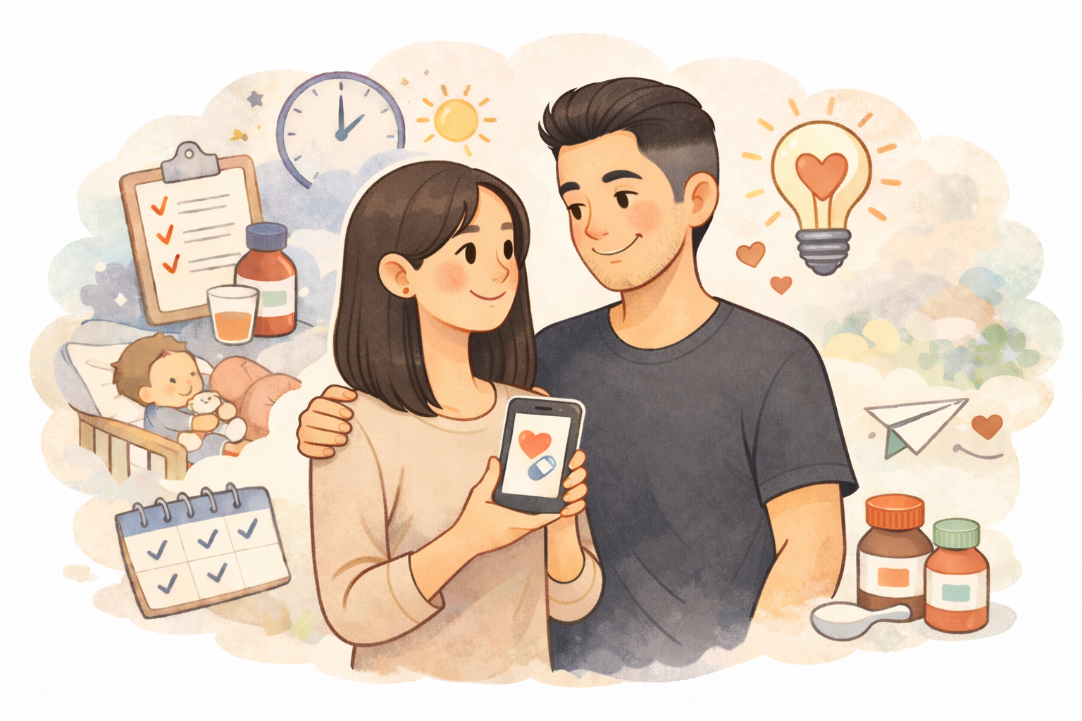 Halle and Tony, the parents behind Little Doses medication tracker for kids